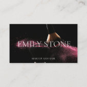 Carte de visite pour maquillage cheveux noir et bl (Devant)