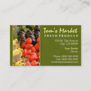Carte de visite pour marché de fruits et légumes