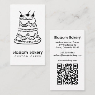 Carte de visite pour pâtisserie gâteau dessert tra