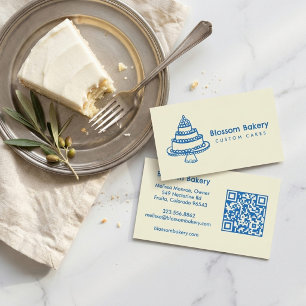 Carte de visite pour pâtisserie gâteau traiteur QR