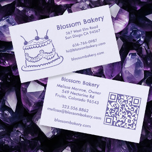 Carte de visite pour pâtisserie gâteau traiteur QR