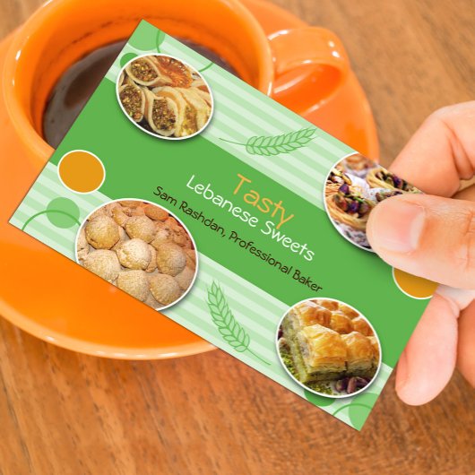 Carte de visite pour pâtisseries libanaises arabes
