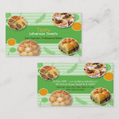 Carte de visite pour pâtisseries libanaises arabes (Devant / Derrière)