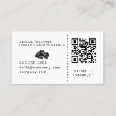 Carte de visite pour photographe avec QR Code pers (Dos)