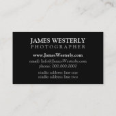 carte de visite Pour Photographes (Dos)