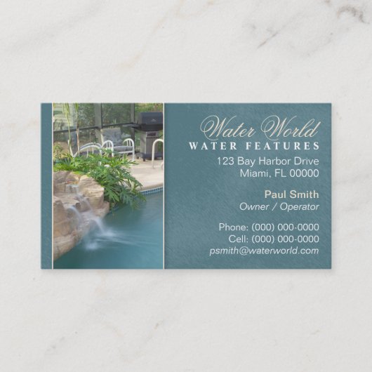 Carte de visite pour piscine (Devant)