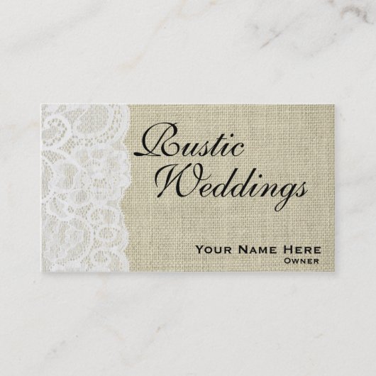 Carte de visite pour planificateur de mariage rust (Devant)