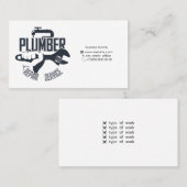 Carte de visite pour plombier (Devant / Derrière)