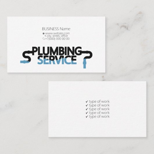 Carte de visite pour plombier (Devant / Derrière)