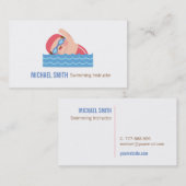 Carte de visite pour professeur de natation enfant (Devant / Derrière)