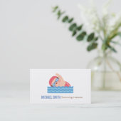 Carte de visite pour professeur de natation enfant (Debout devant)