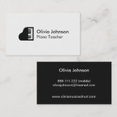 Carte de visite pour professeur de piano à queue m (Devant / Derrière)