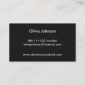 Carte de visite pour professeur de piano à queue m (Dos)