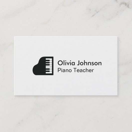 Carte de visite pour professeur de piano à queue m (Devant)
