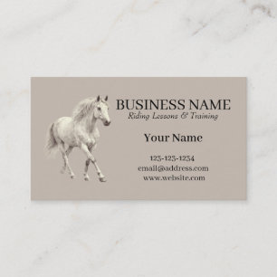Carte de visite pour professeur d'équitation et en
