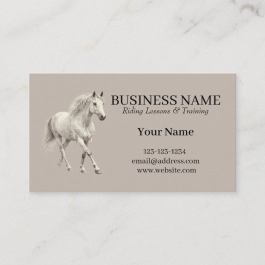 Carte de visite pour professeur d'équitation et en (Devant)