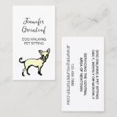 Carte de visite pour promenade de chien (Devant / Derrière)