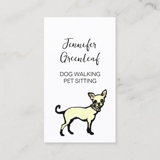 Carte de visite pour promenade de chien (Devant)