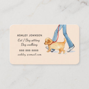 Carte de visite pour promeneur de chien mignon / g