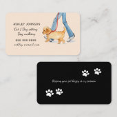 Carte de visite pour promeneur de chien mignon / g (Devant / Derrière)