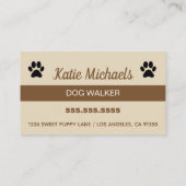 Carte de visite pour promeneur de chiens (Dos)