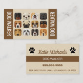 Carte de visite pour promeneur de chiens (Devant / Derrière)