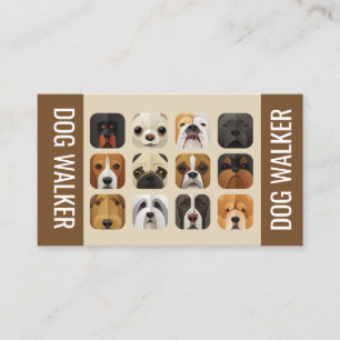 Carte de visite pour promeneur de chiens