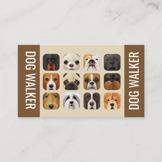 Carte de visite pour promeneur de chiens (Devant)