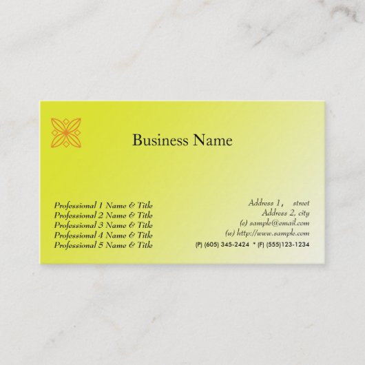 Carte de visite pour rendez-vous général (Devant)