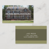 Carte de visite pour rénovation professionnelle de (Devant / Derrière)