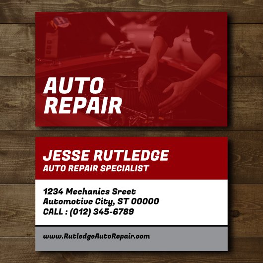 Carte de visite pour réparation automobile