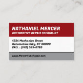 Carte de visite pour réparation automobile (Dos)