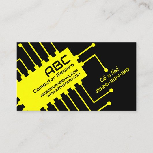 Carte de visite pour réparation d'ordinateurs / él (Devant)