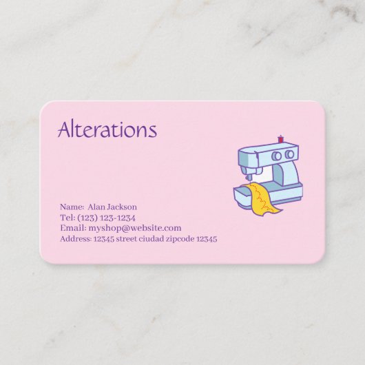 Carte de visite pour retouches (Devant)