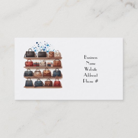 Carte de visite pour sacs à main et accessoires de (Dos)