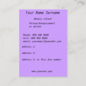 Carte de visite pour salon de beauté (Dos)