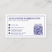 Carte de visite pour salon de coiffure avec code Q (Dos)