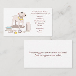 Carte de visite pour salon de toilettage pour anim