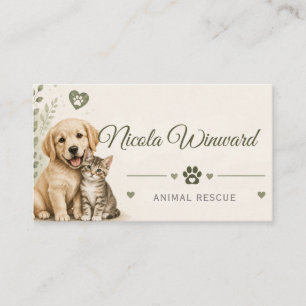 Carte de visite pour sauvetage d'animaux