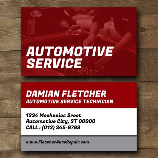 Carte de visite pour service automobile
