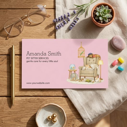 Carte de visite pour service de garde d'animaux et