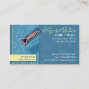 Carte de visite pour service de piscine
