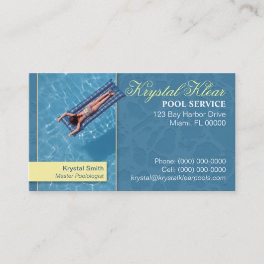 Carte de visite pour service de piscine (Devant)