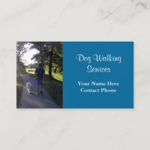 Carte de visite pour service de promenade de chien
