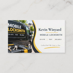 Carte de visite pour service de serrurier mobile