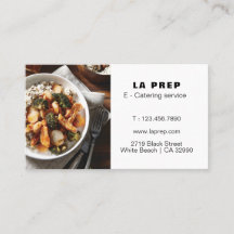 Carte de visite pour service de traiteur