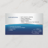 Carte de visite pour services automobiles (Dos)