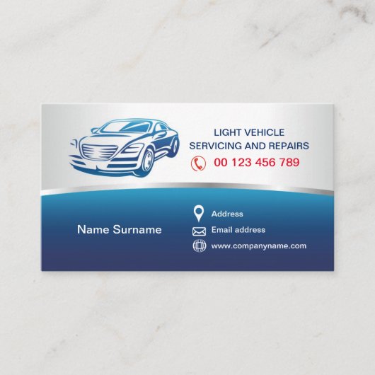 Carte de visite pour services automobiles (Devant)