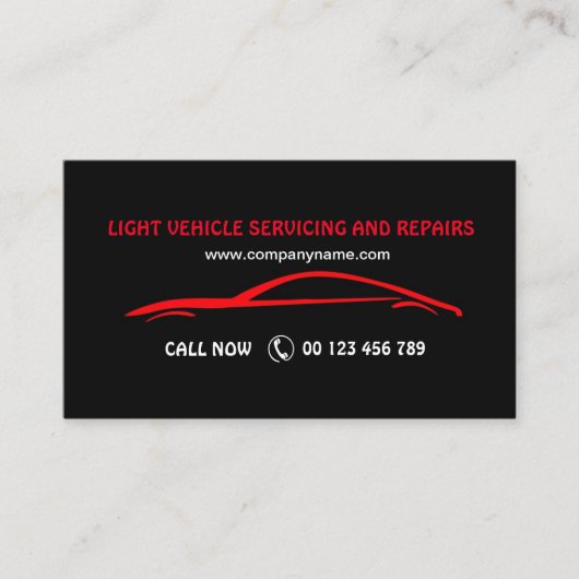 Carte de visite pour services automobiles (Devant)