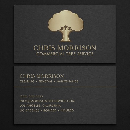 Carte de visite pour services d'arbre commerciaux